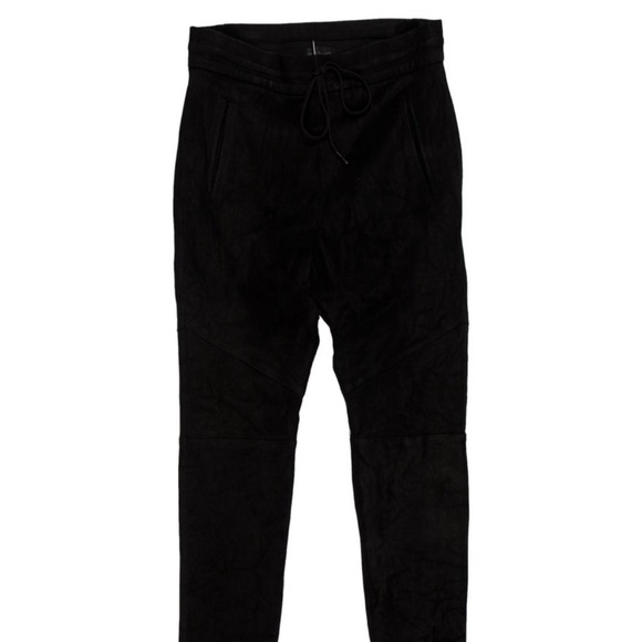 John Elliott Black Lamb Leather Cropped Chinos Pants Size 3 / XS